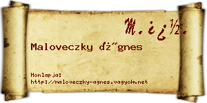 Maloveczky Ágnes névjegykártya